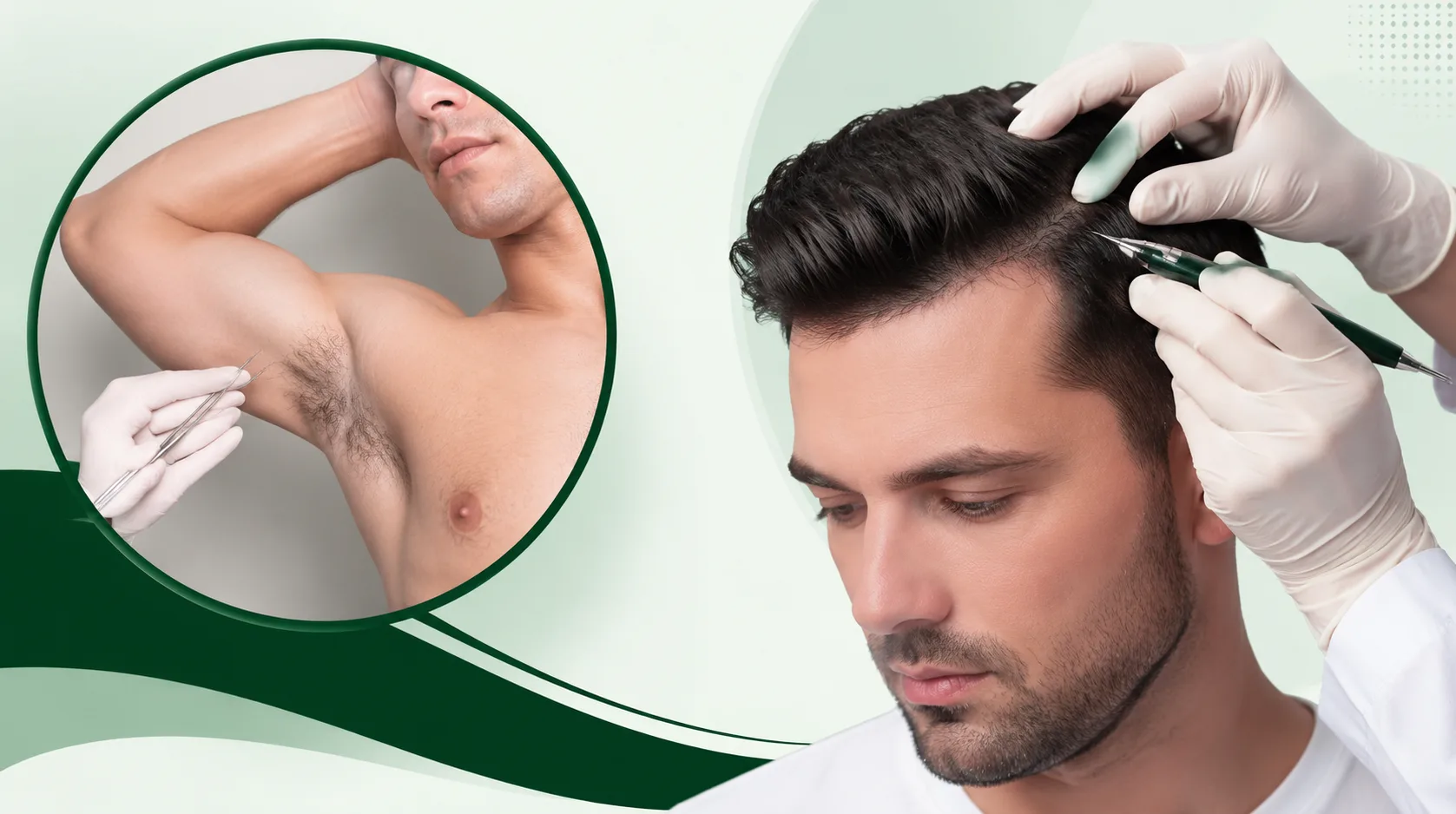 آیا می توان موهای زیربغل را به صورت ترکیبی با موهای سر کاشت
